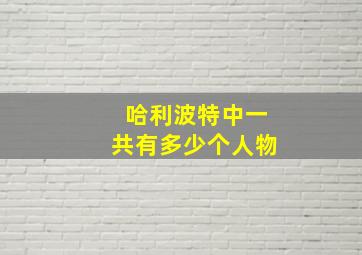 哈利波特中一共有多少个人物