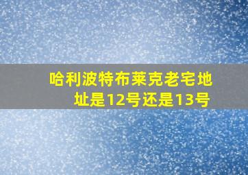 哈利波特布莱克老宅地址是12号还是13号