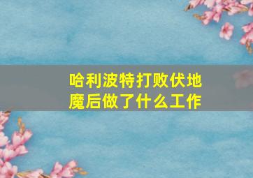 哈利波特打败伏地魔后做了什么工作