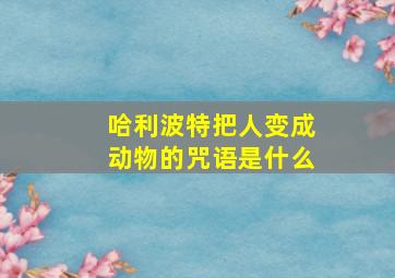 哈利波特把人变成动物的咒语是什么