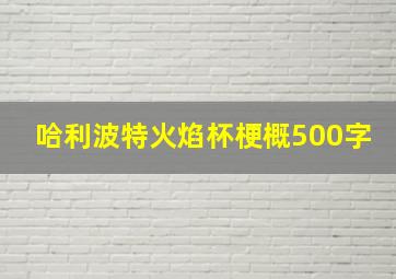 哈利波特火焰杯梗概500字