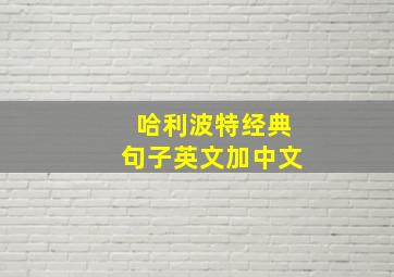 哈利波特经典句子英文加中文