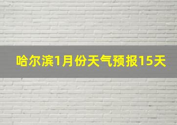 哈尔滨1月份天气预报15天