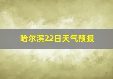 哈尔滨22日天气预报