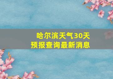 哈尔滨天气30天预报查询最新消息