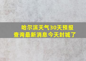 哈尔滨天气30天预报查询最新消息今天封城了