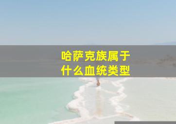 哈萨克族属于什么血统类型