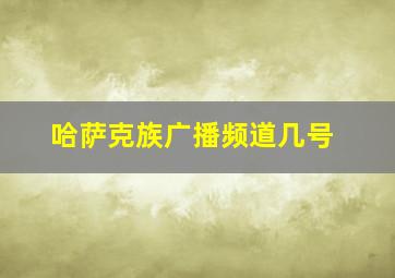 哈萨克族广播频道几号