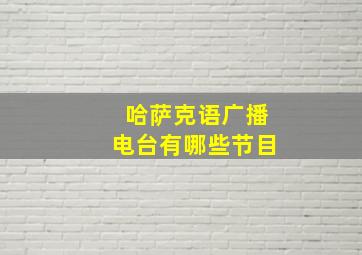 哈萨克语广播电台有哪些节目