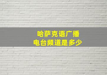 哈萨克语广播电台频道是多少