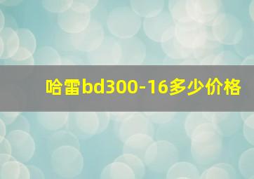 哈雷bd300-16多少价格