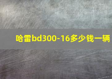 哈雷bd300-16多少钱一辆