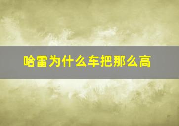 哈雷为什么车把那么高