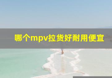 哪个mpv拉货好耐用便宜