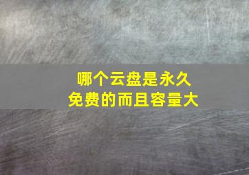 哪个云盘是永久免费的而且容量大