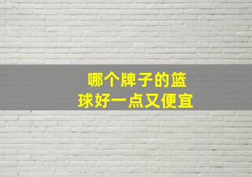 哪个牌子的篮球好一点又便宜