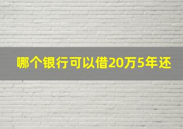 哪个银行可以借20万5年还