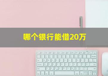 哪个银行能借20万