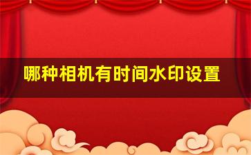 哪种相机有时间水印设置