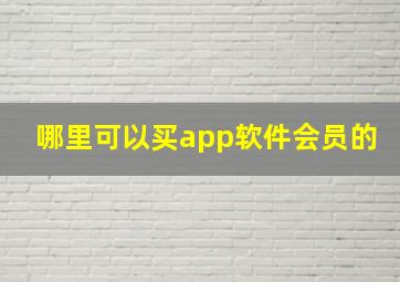 哪里可以买app软件会员的