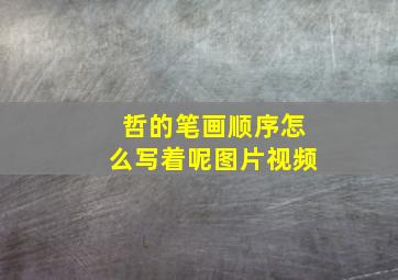 哲的笔画顺序怎么写着呢图片视频