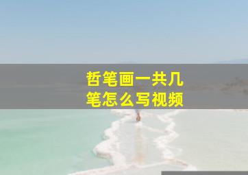 哲笔画一共几笔怎么写视频