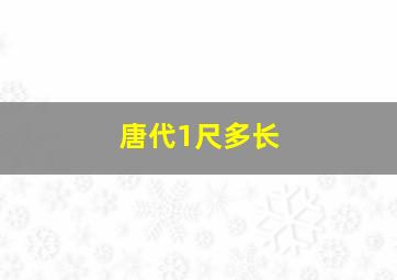 唐代1尺多长