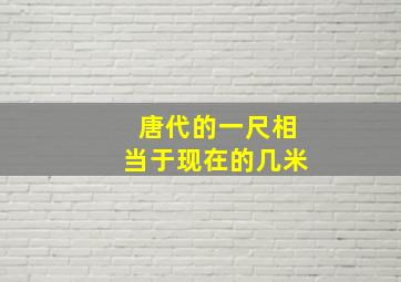 唐代的一尺相当于现在的几米