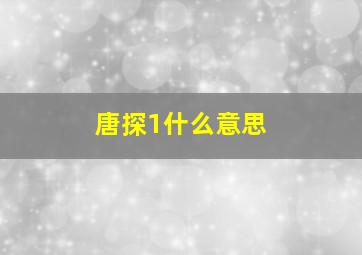 唐探1什么意思