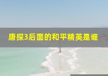 唐探3后面的和平精英是谁