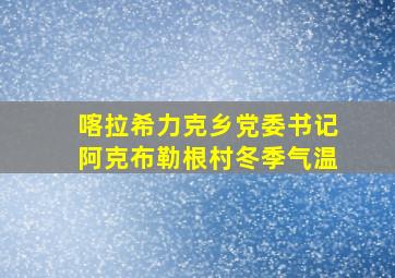 喀拉希力克乡党委书记阿克布勒根村冬季气温