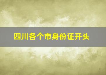 四川各个市身份证开头