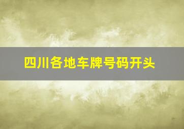 四川各地车牌号码开头