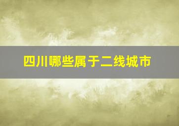 四川哪些属于二线城市