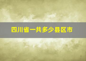 四川省一共多少县区市