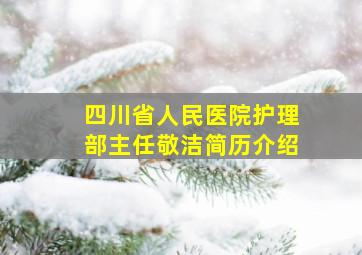 四川省人民医院护理部主任敬洁简历介绍