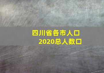 四川省各市人口2020总人数口