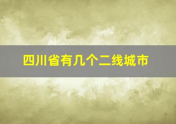 四川省有几个二线城市