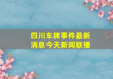 四川车牌事件最新消息今天新闻联播