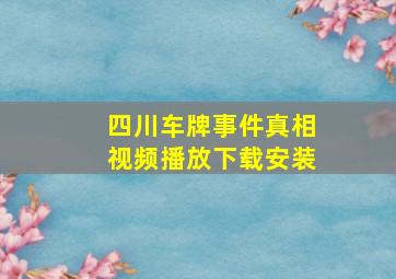 四川车牌事件真相视频播放下载安装