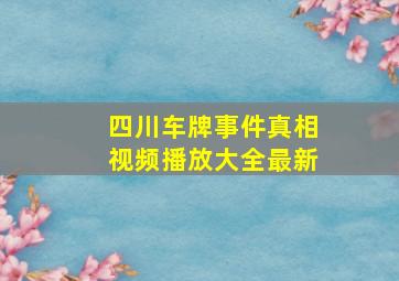 四川车牌事件真相视频播放大全最新