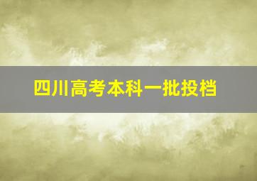 四川高考本科一批投档