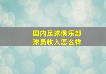 国内足球俱乐部球员收入怎么样