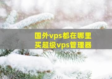 国外vps都在哪里买超级vps管理器