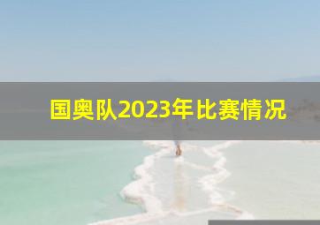 国奥队2023年比赛情况