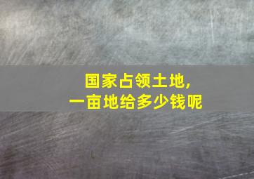 国家占领土地,一亩地给多少钱呢