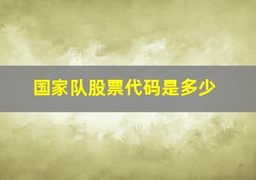 国家队股票代码是多少