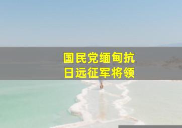 国民党缅甸抗日远征军将领