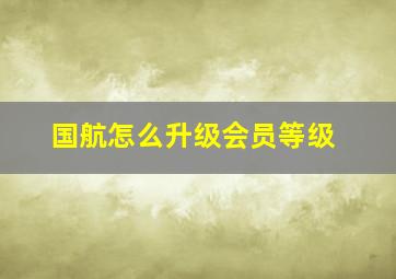 国航怎么升级会员等级