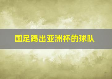 国足踢出亚洲杯的球队